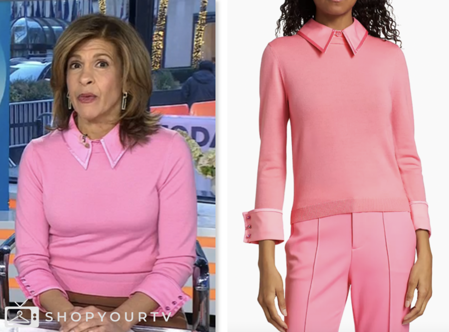 The Today Show March 2024 Hoda Kotb S Pink Collar Sweater Shop Your TV   Screen Shot 2024 03 01 At 7.01.51 AM 