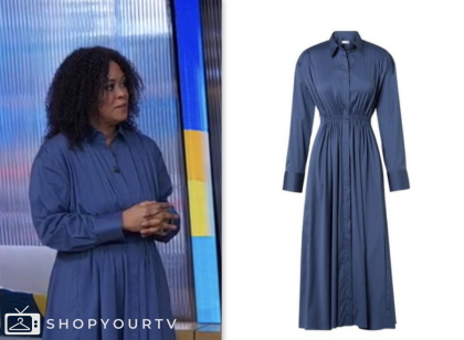 Good Morning America: March 2024 Ericka Sóuter's Blue Midi Shirt Dress ...