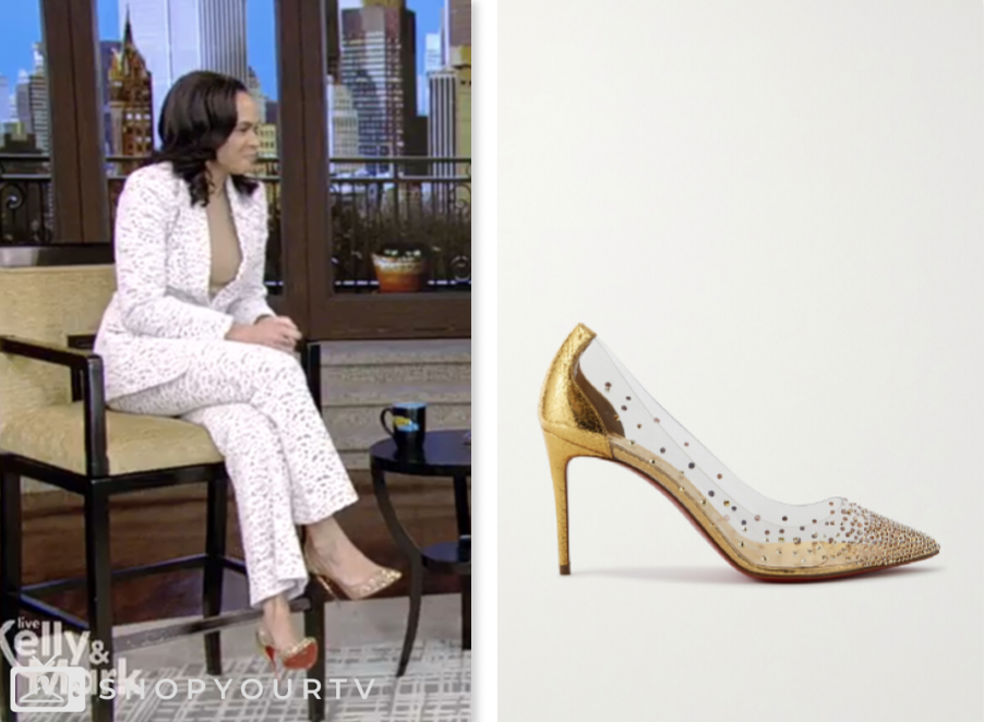 Live with Kelly and Mark: March 2024 Linsey Davis's Gold Embellished ...