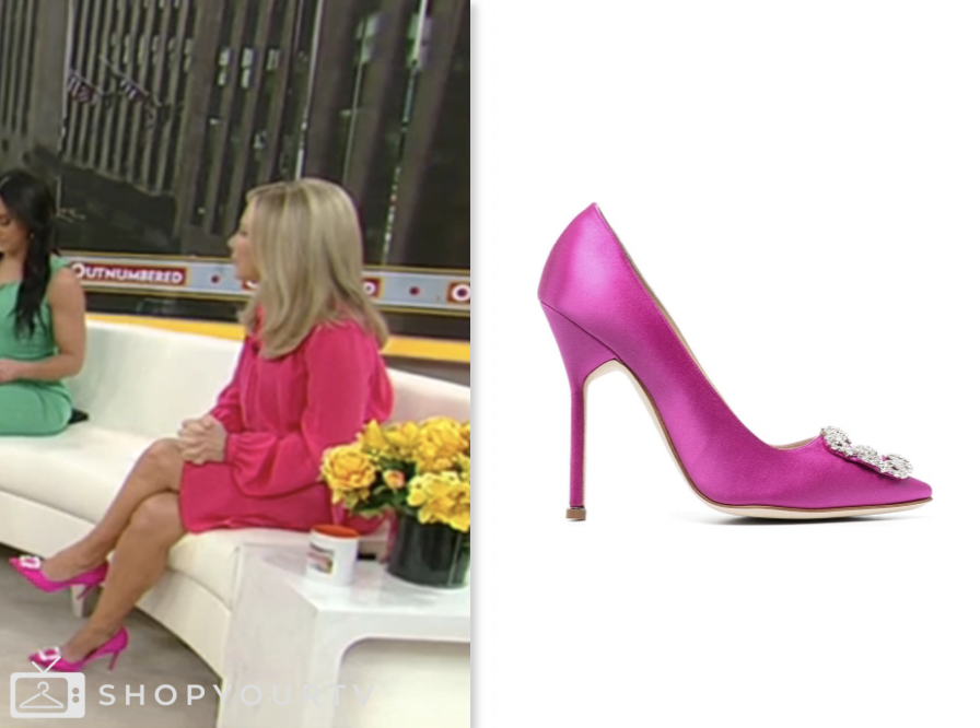 Outnumbered: March 2024 Kym Douglas's Pink Satin Embellished Pumps ...