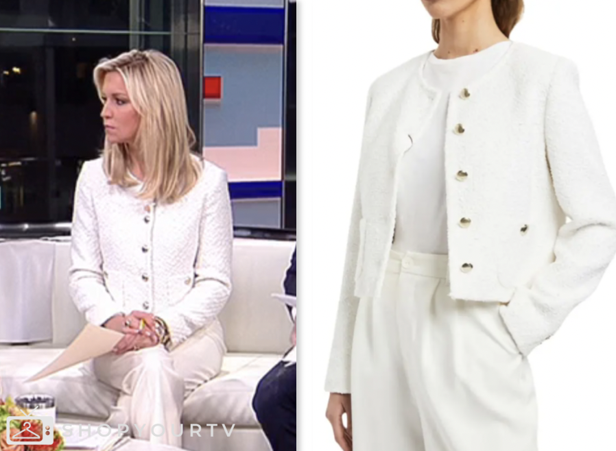 Fox and Friends: March 2024 Ainsley Earhardt's White Tweed Jacket ...