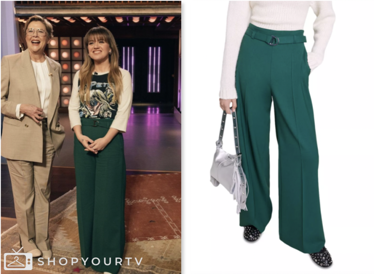 The Kelly Clarkson Show March 2024 Kelly Clarkson's Green Belted Pants