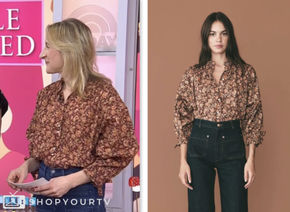 The Today Show: March 2024 Lauren Iannotti's Orange Floral Top