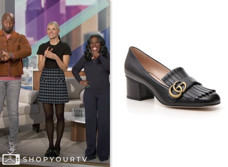 The Talk: March 2024 Amanda Kloots's Black Loafer Heels | Shop Your TV