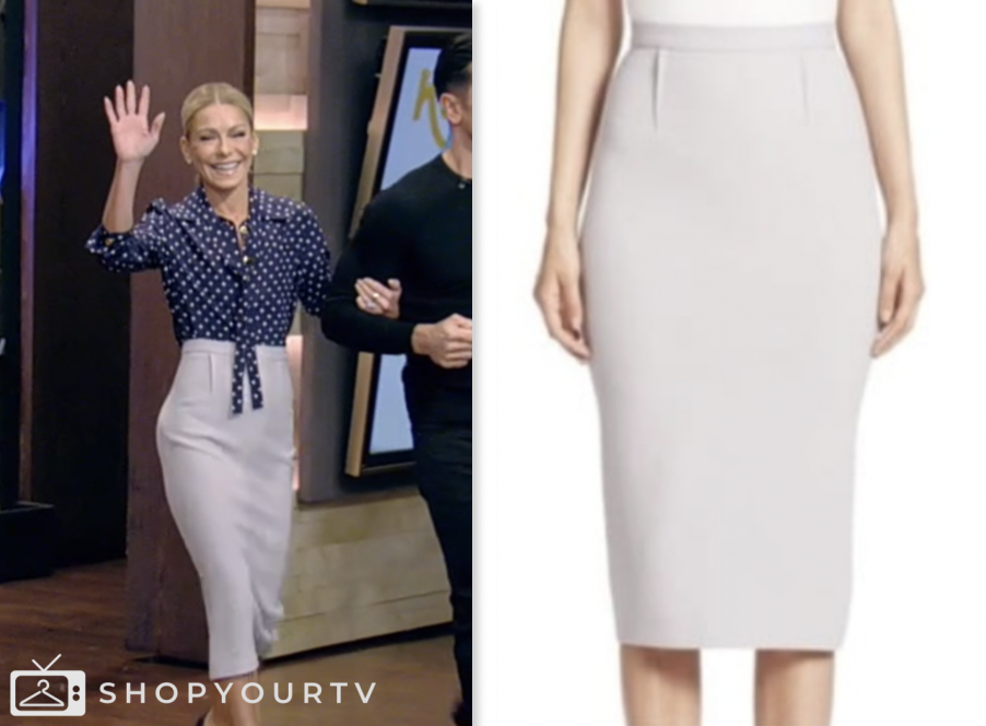 Live with Kelly and Mark: March 2024 Kelly Ripa's Grey Pencil Skirt ...