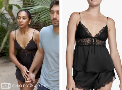 The Bachelor: Season 28 Episode 9 Rachel Nance's Black Lace Satin