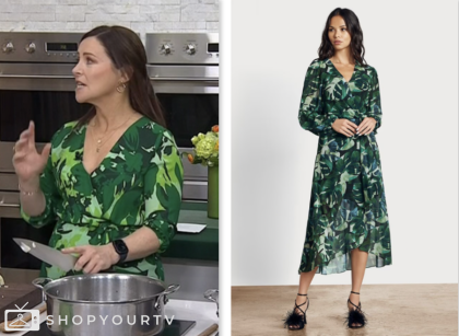 The Today Show: March 2024 Catherine Fulvio's Green Printed Wrap Dress ...