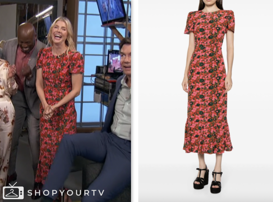 The Talk: March 2024 Amanda Kloots's Pink Floral Midi Dress