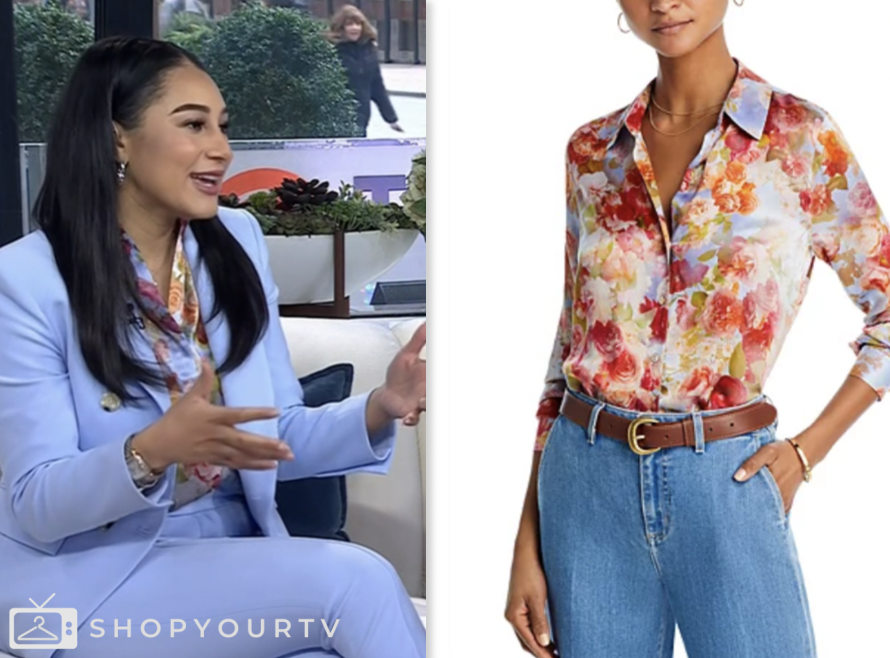 The Today Show: March 2024 Morgan Radford's Silk Floral Shirt | Shop ...