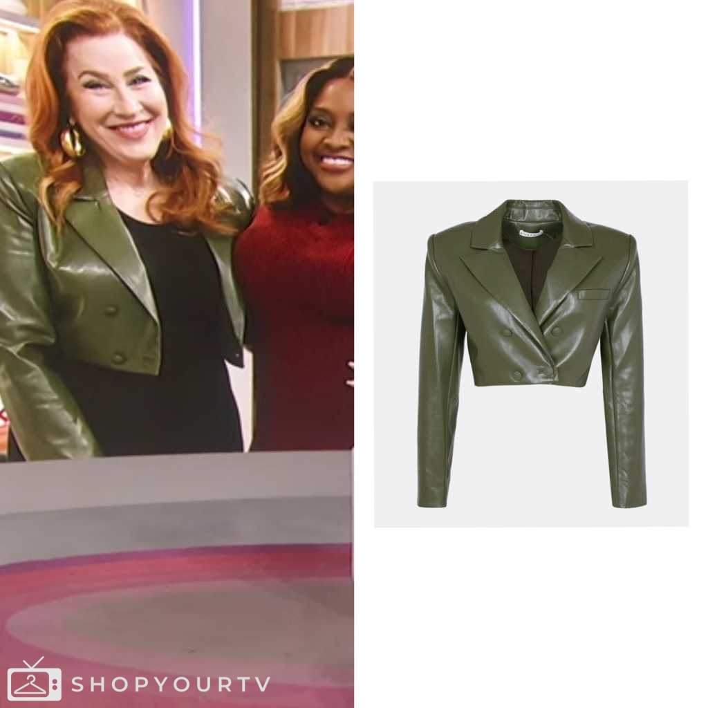 Sherri March 2024 Green Leather Cropped Blazer Shop Your Tv 