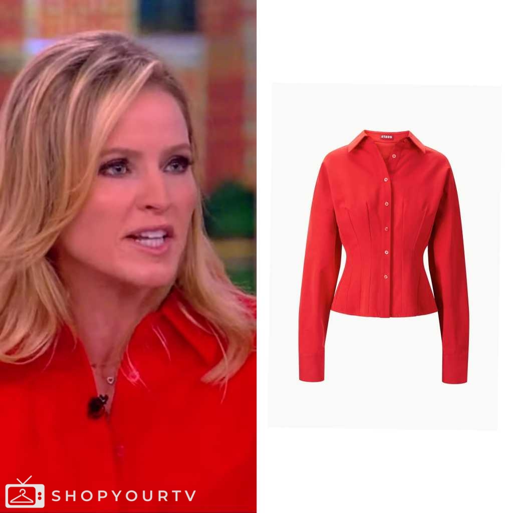 The View March 2024 Sara Haines’s Red Button Shirt Shop Your TV