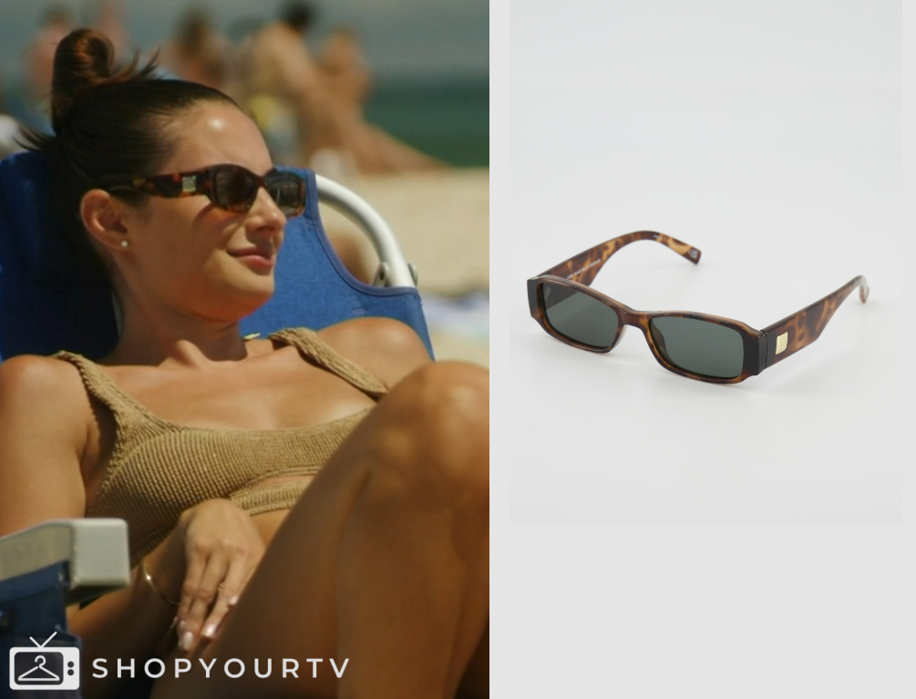 Kuguaok Retro Rectangle Sunglasses worn by Paige DeSorbo as seen