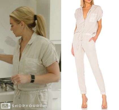 Summer House: Season 8 Episode 4 Lindsay's Beige Linen Jumpsuit